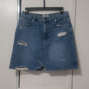 We The Free Distressed Denim Skirt Cow Girl Classic.